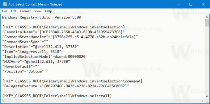Windows 10 Προσθήκη Επιλογή μενού περιβάλλοντος