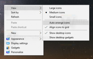 Przywróć i cofnij automatyczne rozmieszczanie ikon pulpitu w systemie Windows 10