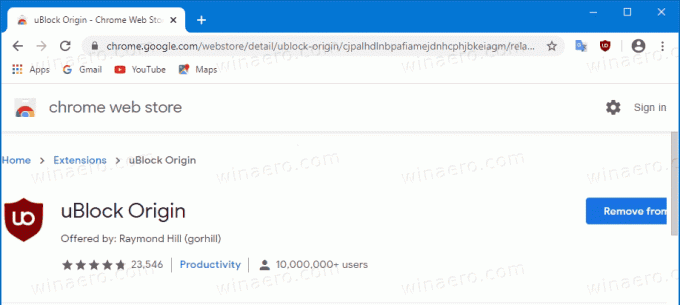 ปุ่มเมนูแถบเครื่องมือส่วนขยายของ Chrome ปิดการใช้งาน