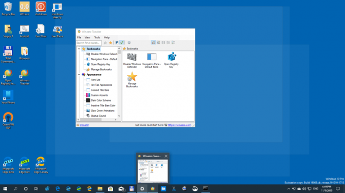 Windows 10 სამუშაო ზოლის მინიატურების დესკტოპის ფანჯრის გადახედვა