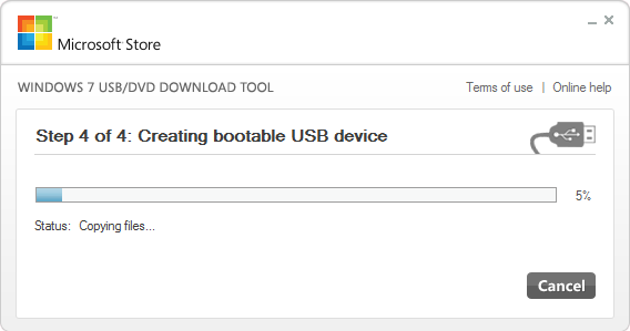 Instrument de descărcare DVD USB Windows 7 4