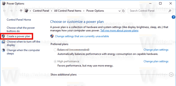Windows 10 Hozzon létre energiatervet 1
