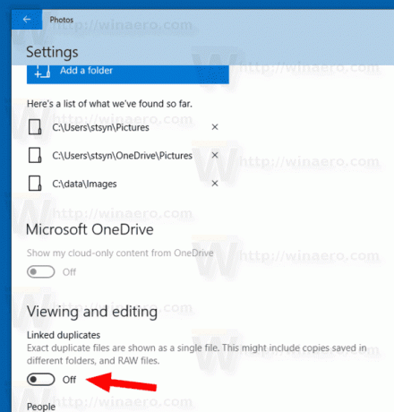 Windows 10 Onemogući povezane duplikate