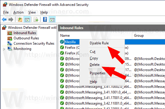 Regola di eliminazione del firewall