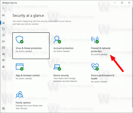 Windows 10 Windows უსაფრთხოების ქსელი