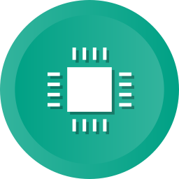 Ikona elektronického procesora počítača Microchip sys