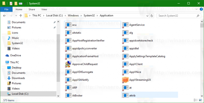 Odkazy na složky systému Windows 10 system32