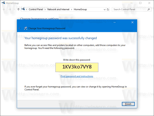 HomeGroup Contraseña cambiada Windows 10