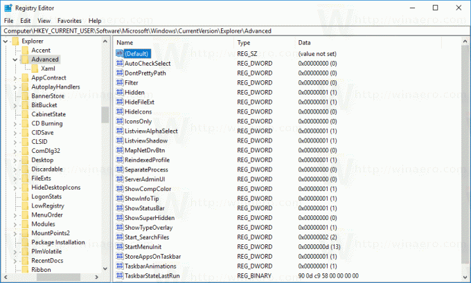 Registry Explorer Advanced Key