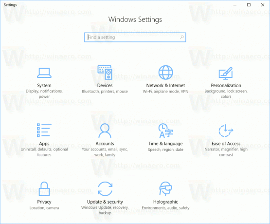 Windows 10 Creators განახლების პარამეტრები