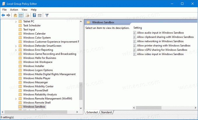 Windows 10 Sandbox csoportházirend