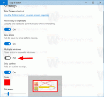 Включете или изключете режима на единичен прозорец за Snip & Sketch в Windows 10