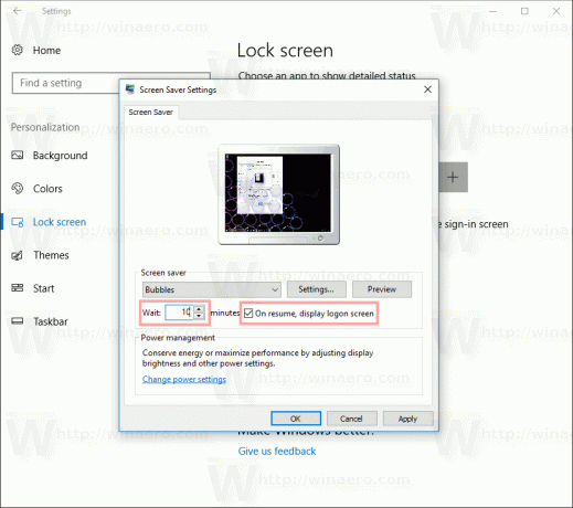 Omogućite zaštitu lozinkom čuvara zaslona u sustavu Windows 10