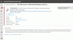 Microsoft Defender ATP memiliki pemindai tingkat firmware