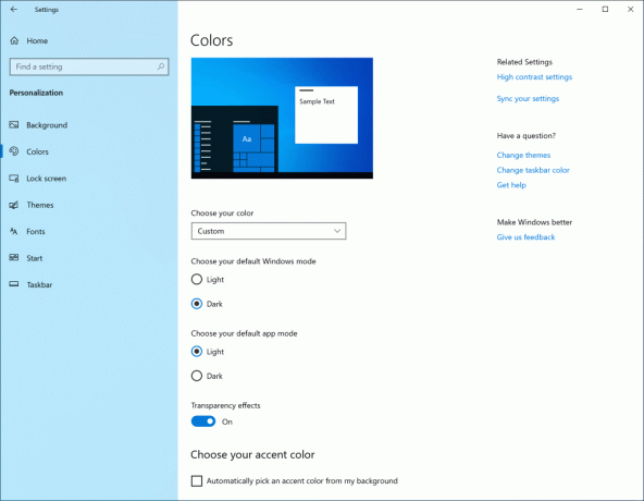 Svetle barve teme Windows 10