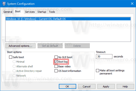 Windows 10 Abilita registro di avvio
