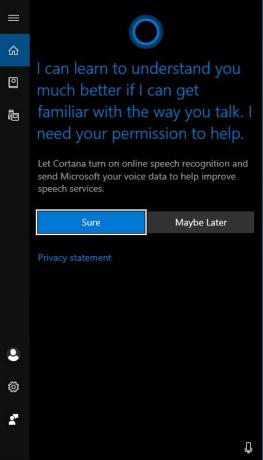 Erotettu Cortana-käyttöliittymä