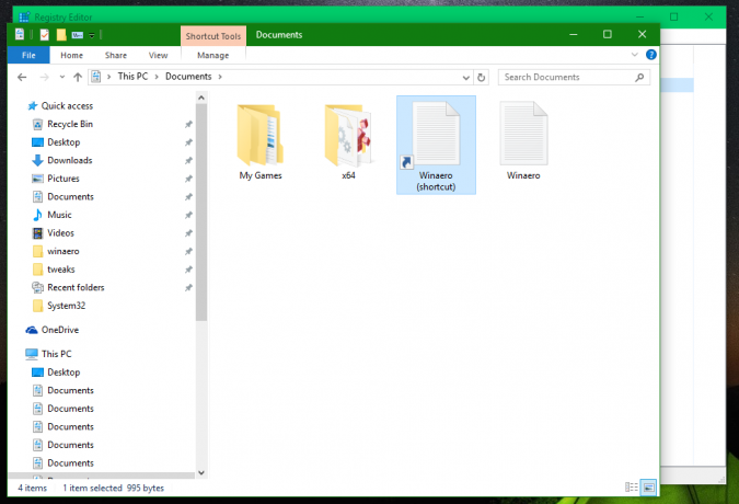 Windows 10 anpassade genvägssuffix i aktion
