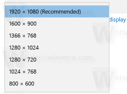 Роздільна здатність екрана Windows 10 2
