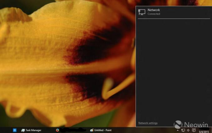 flyout da rede windows 10 build 10108