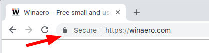 Chrome 69 beveiligde tekst voor HTTPS