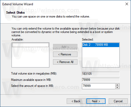 Windows 10 Verleng Partitie Wizard 2