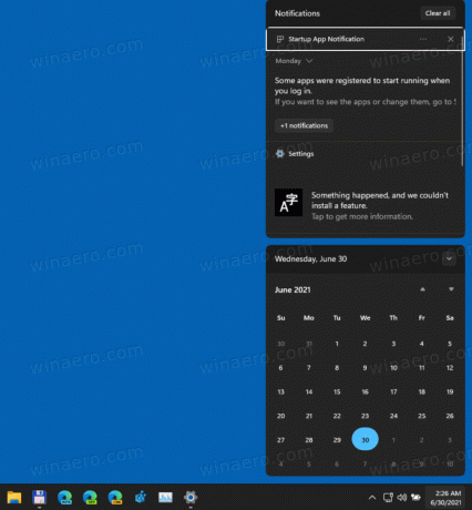 Centre de notifications Windows 11 1