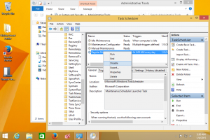 Desative a manutenção automática no Windows 8.1 e Windows 8