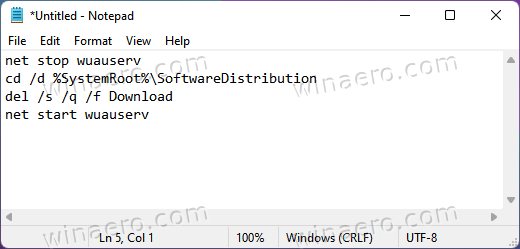 Ta bort väntande Windows Update-filer i Windows 11