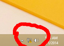 Atspējot dzelteno brīdinājuma zīmi uz tīkla ikonas Windows uzdevumjoslā