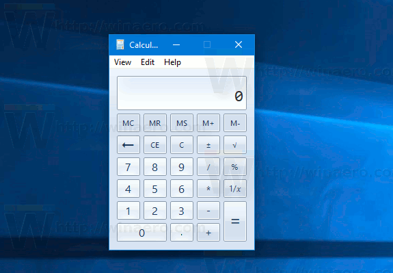 Klassischer Rechner für Windows 10 Creators Update