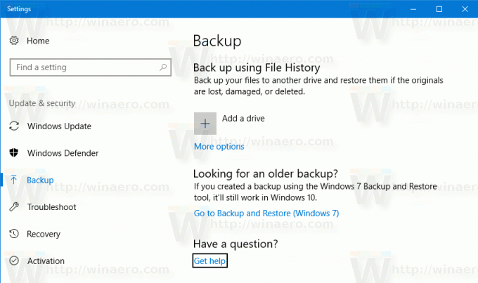 Historique des fichiers Windows 10