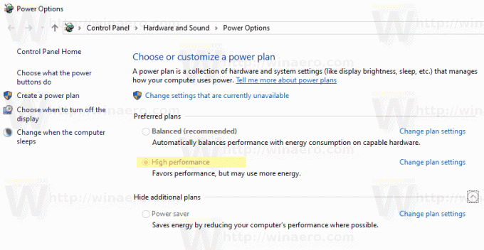 Windows 10 Actief energieplan