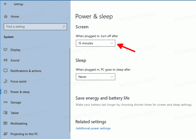 Skift Sleep After Time Windows 10