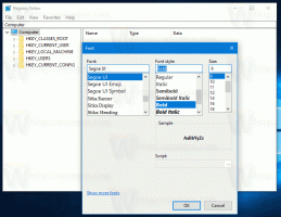 Változtassa meg a beállításjegyzék betűtípusát a Windows 10 Creators Update szolgáltatásban