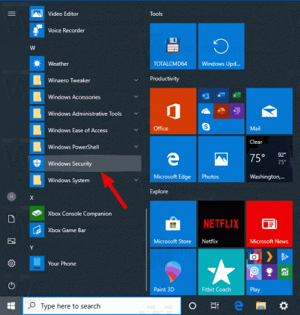 Windows 10 Abra a Segurança do Windows
