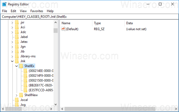 Windows 10 Lnk-fil Åbn ShellEx 