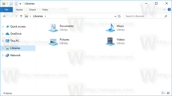 Priečinok Knižnice systému Windows 10