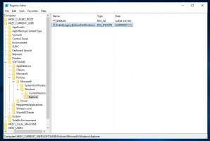 Omogućite balon obavijesti u sustavu Windows 10 pomoću podešavanja Registry