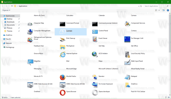 Cartella Applicazioni di Windows 10 Cartella Applicazioni