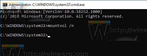 Zakázať automatické pripojenie systému Windows 10 Mountvol