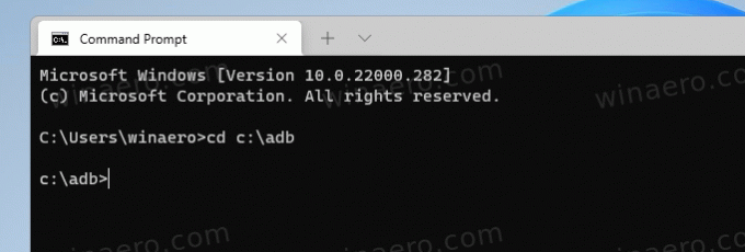 Åbn Windows Terminal til Adb-mappe