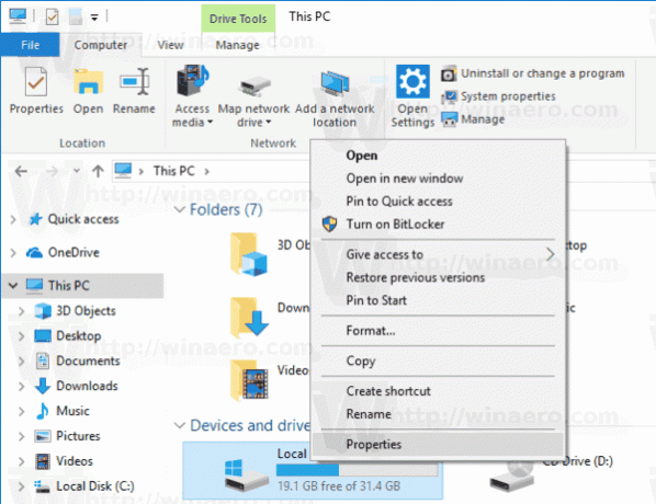 Windows 10 draivi atribuudid