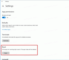 Aplicativo de redefinição de configurações no Windows 10