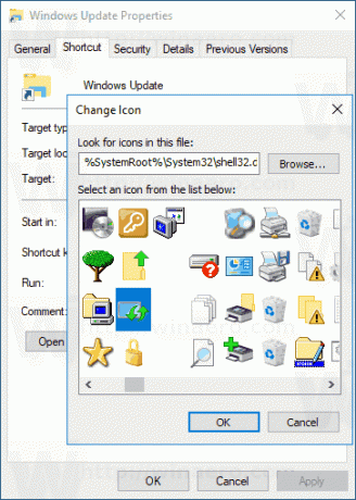 „Windows 10“ „Windows“ naujinimo nuorodos piktograma