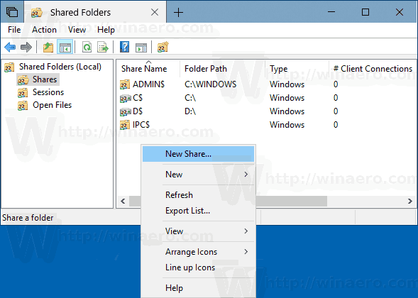Windows10共有フォルダーMMC2