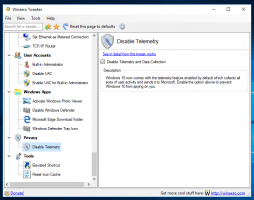 Winaero Tweaker 0.6.0.2 yra išleistas, leidžia išjungti telemetriją Windows 10 ir daugiau