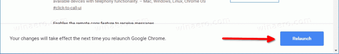 Chrome Canary-ის ხელახლა გაშვება ბრაუზერის