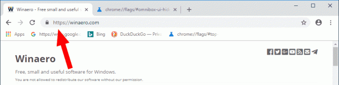 Google Chrome WWW HTTPS nähtav 