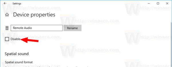 Windows 10 השבת את התקן הקול